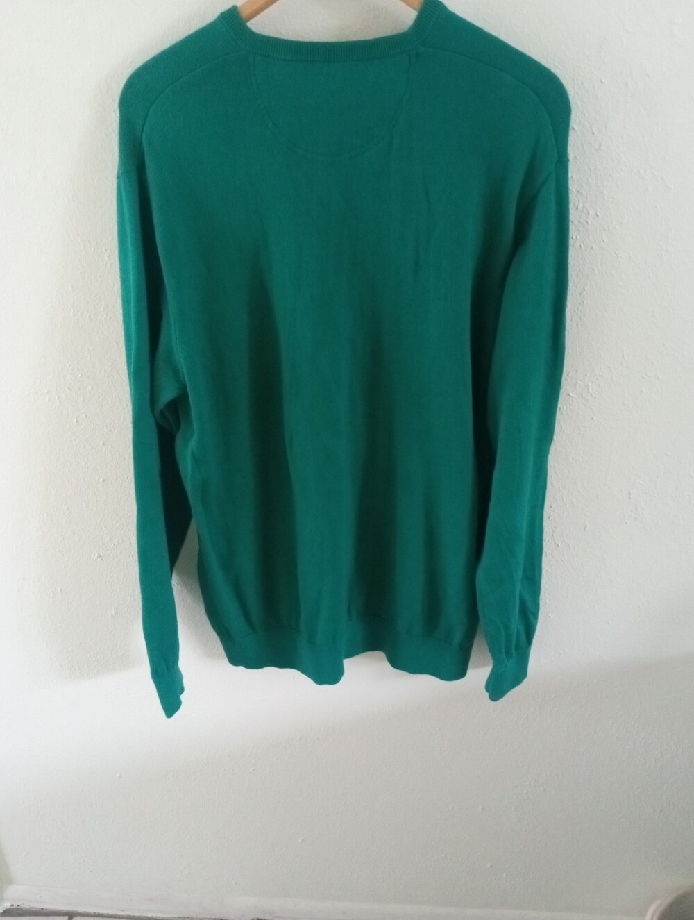 LACOSTE Kelly Green Cotton V-Neck Sweater | 7 XXL - Picture 5 of 8